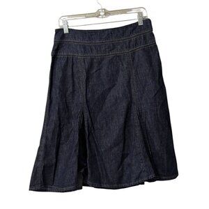 Chaps Denim Women Sz 4 Blue Cotton Skirt Zipper Western Boho‎ Hippie Lightweight